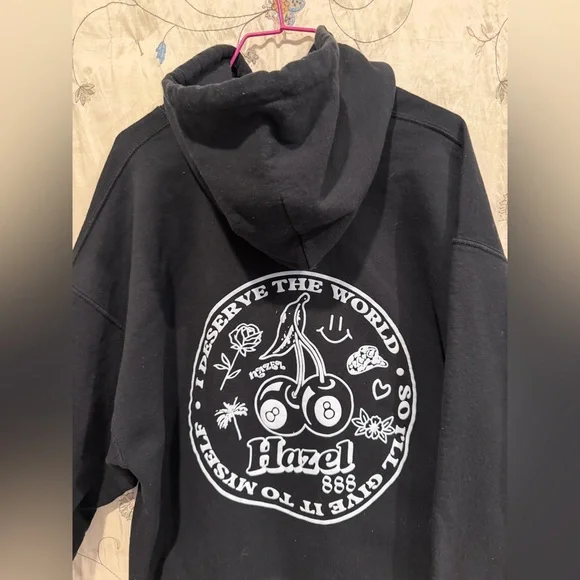 Hazel Men's Black Hoodie Sweater - Picture 4 of 7